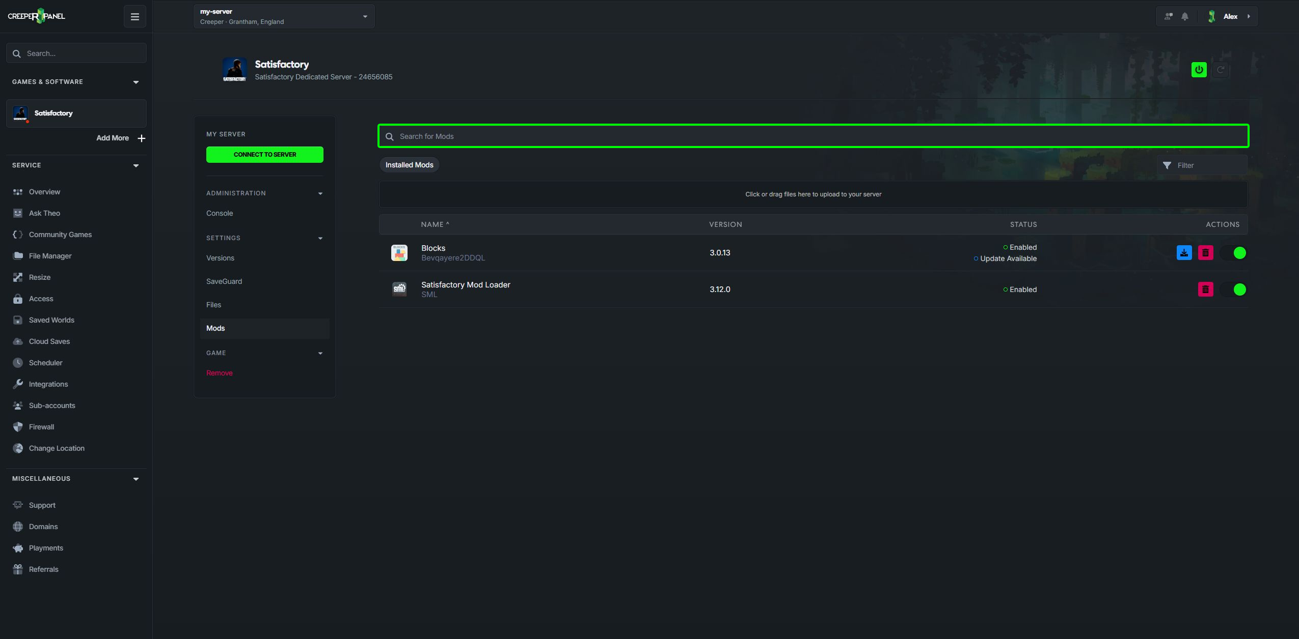 Search for Satisfactory mods