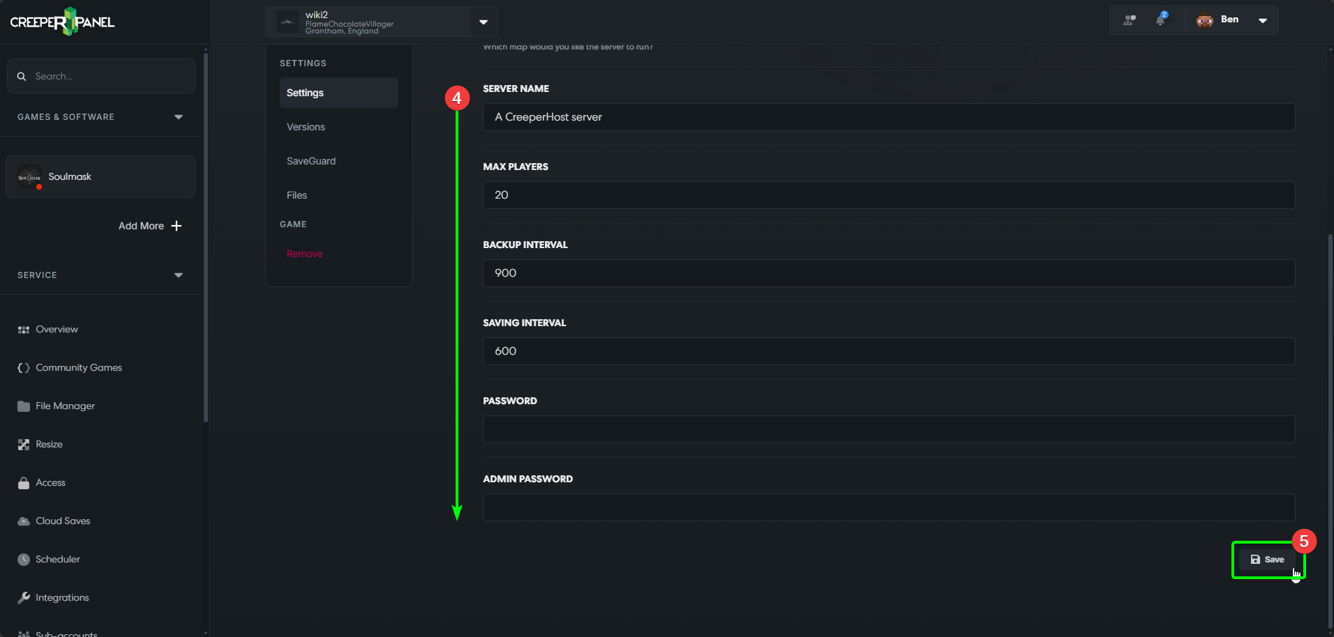 CreeperPanel Soulmask World Change