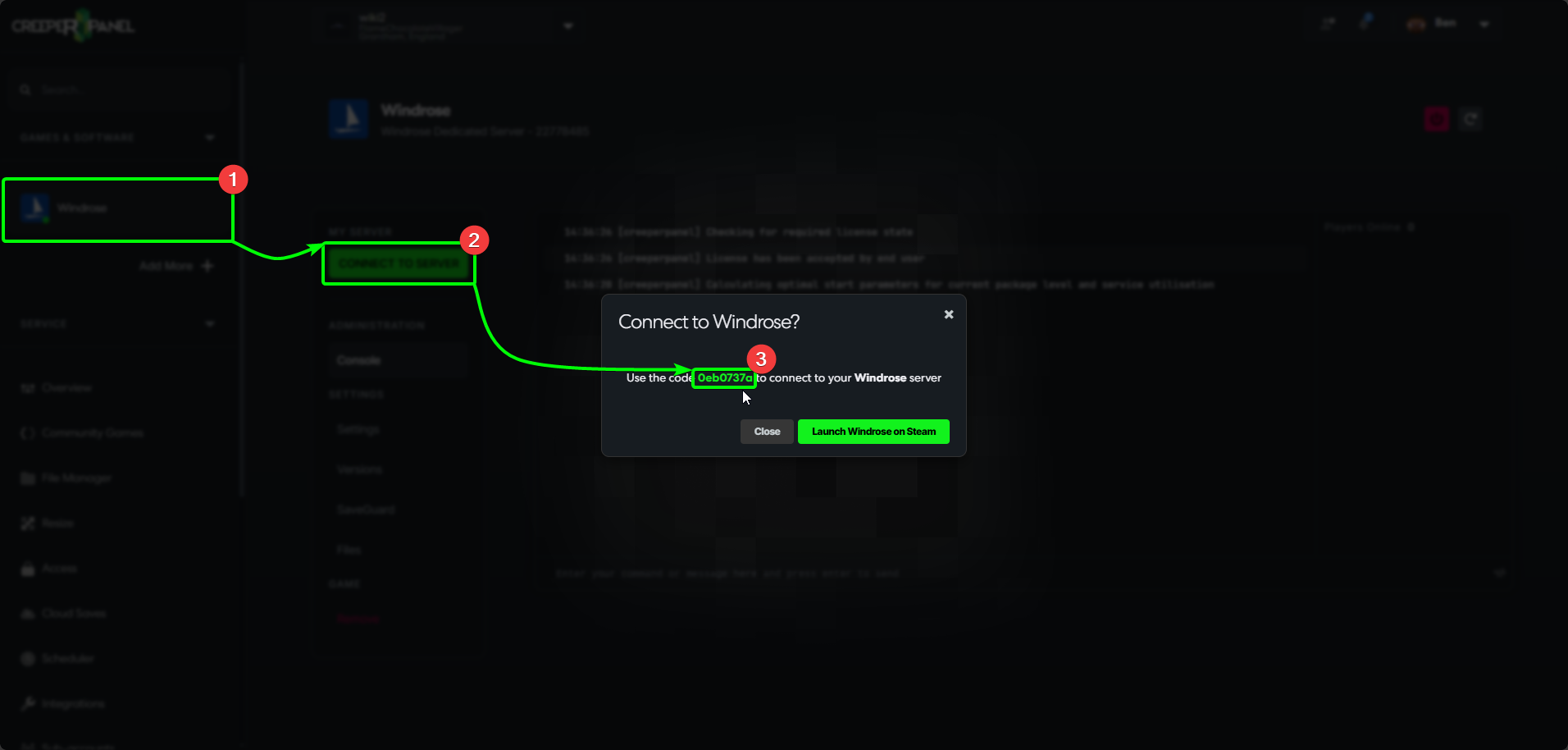 CreeperPanel Windrose Connect