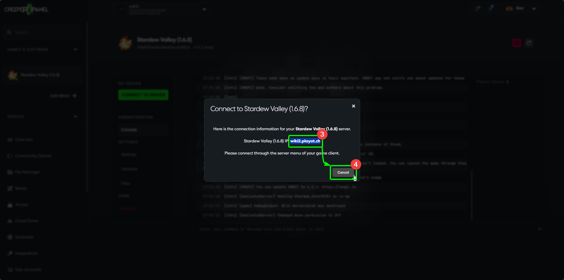 CreeperPanel Stardew Connect
