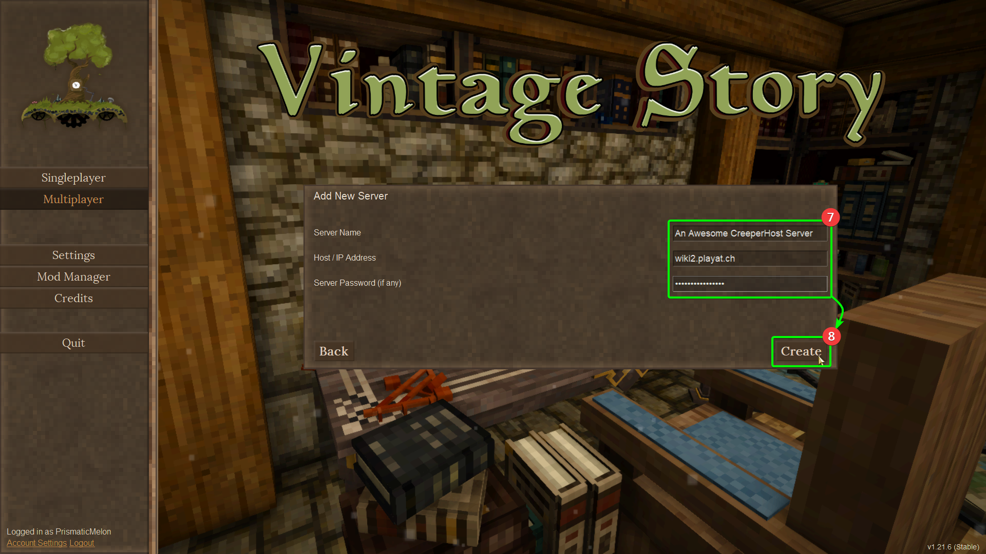 CreeperPanel Vintage Story Connect