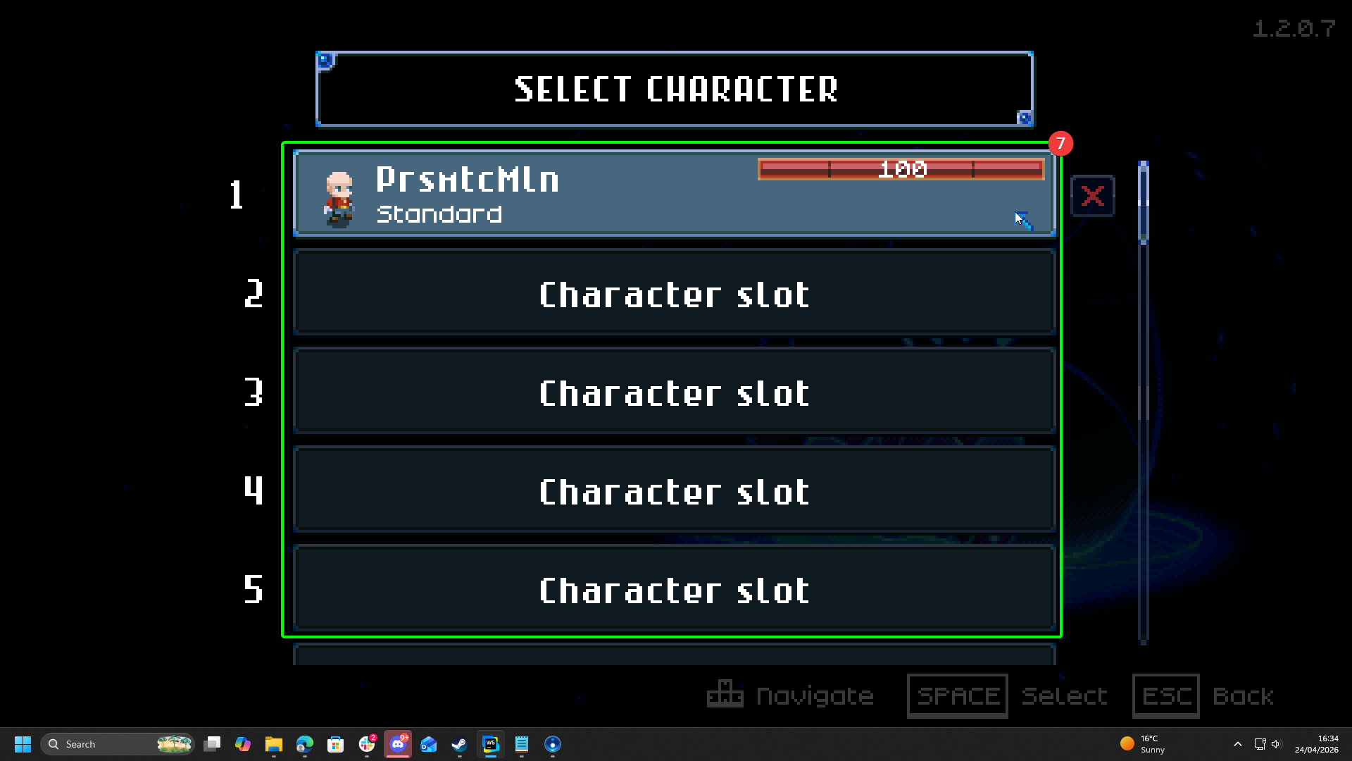 CreeperPanel CoreKeeper Connect Select Character