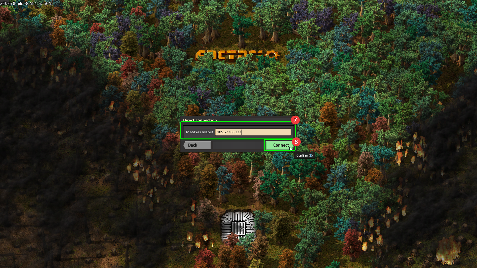 CreeperPanel Factorio Connect