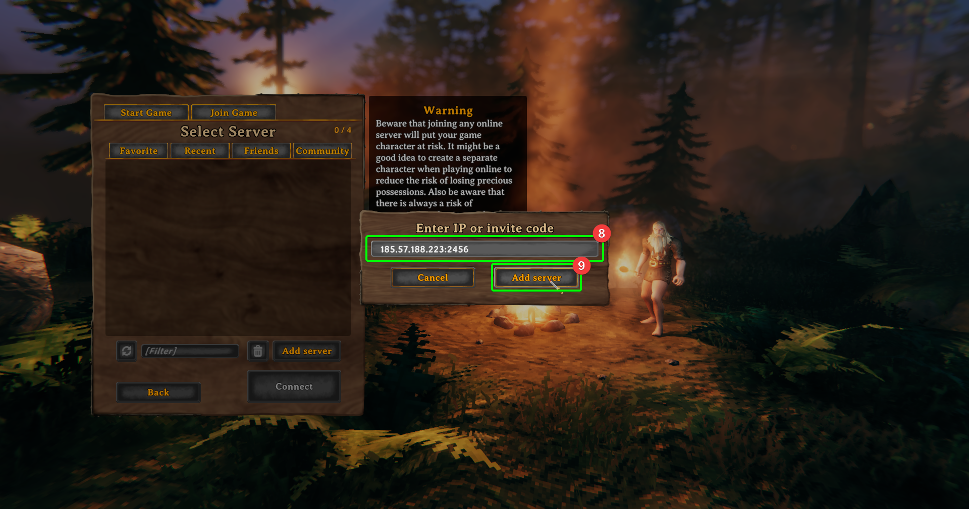 CreeperPanel Valheim Connect