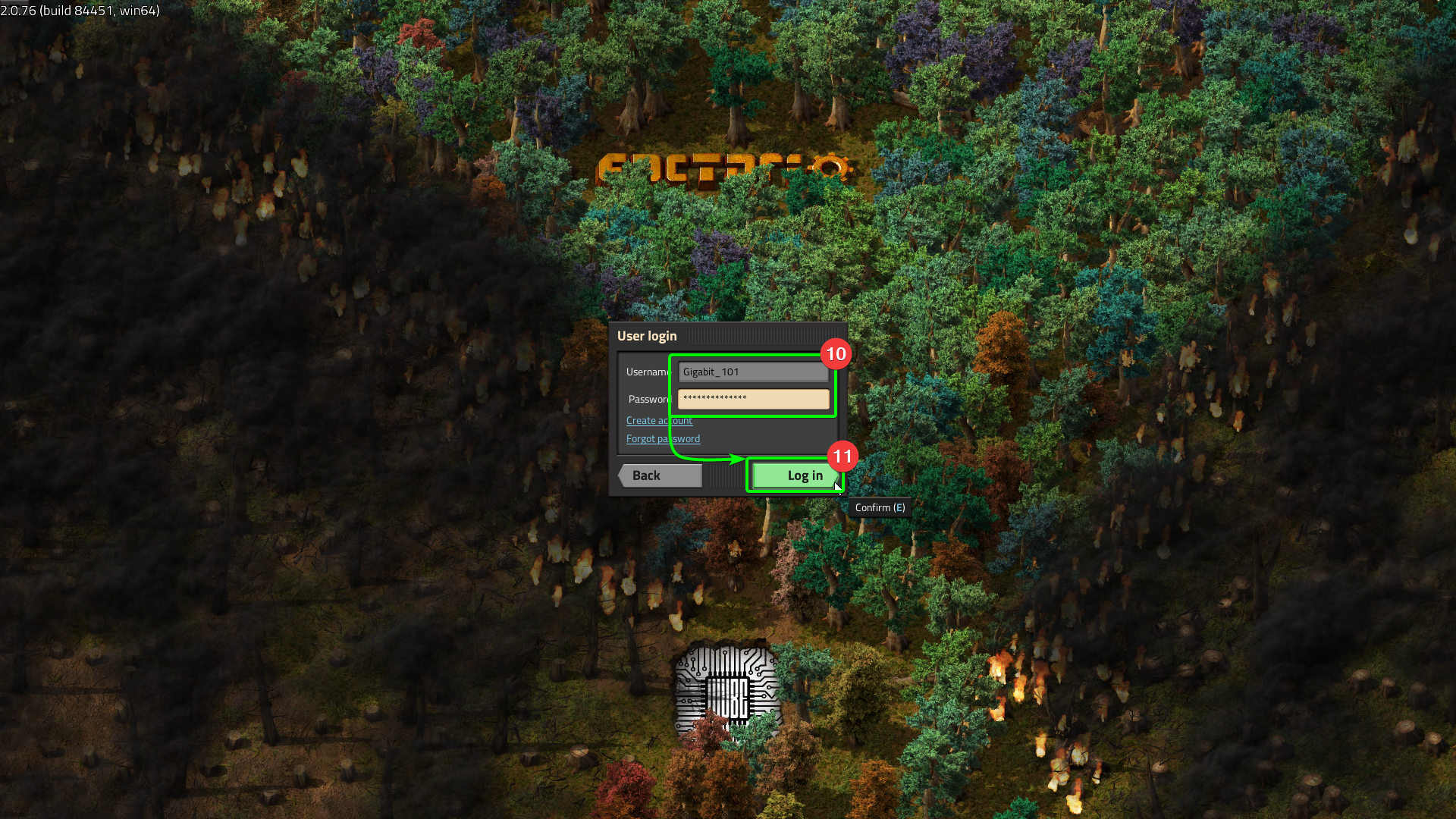 CreeperPanel Factorio Connect