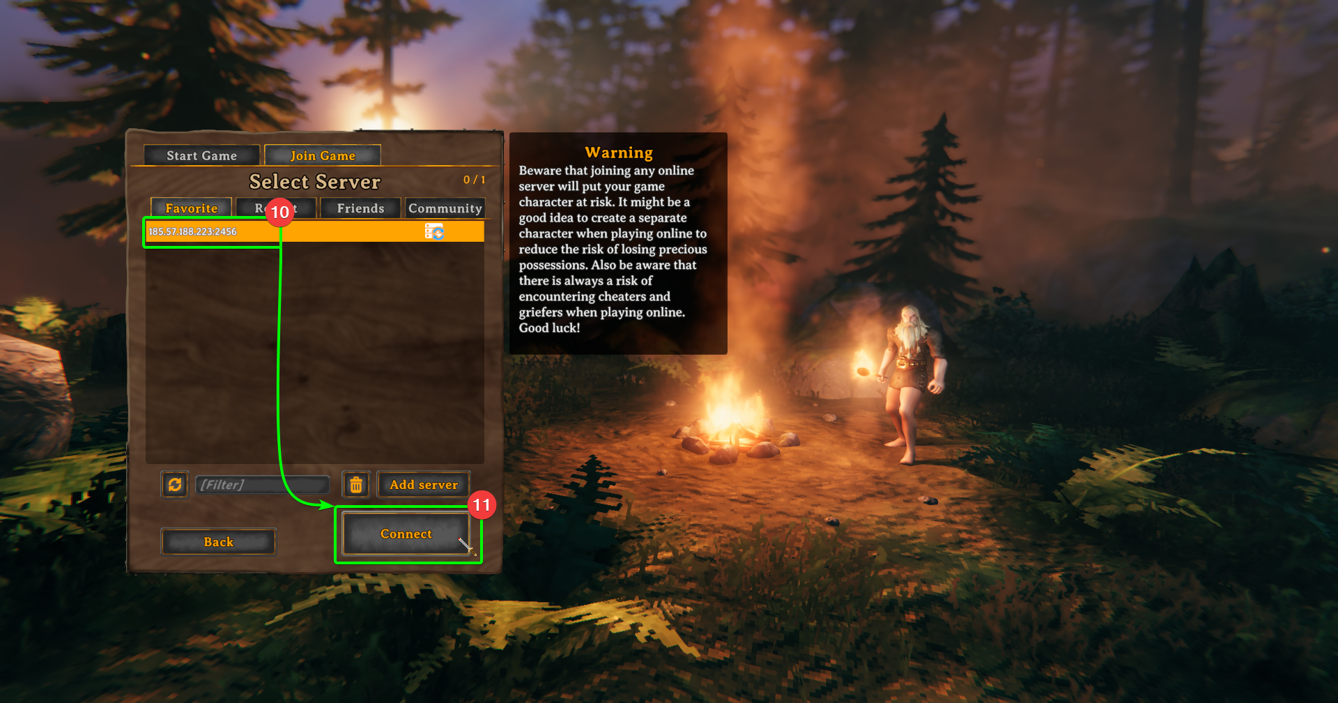 CreeperPanel Valheim Connect
