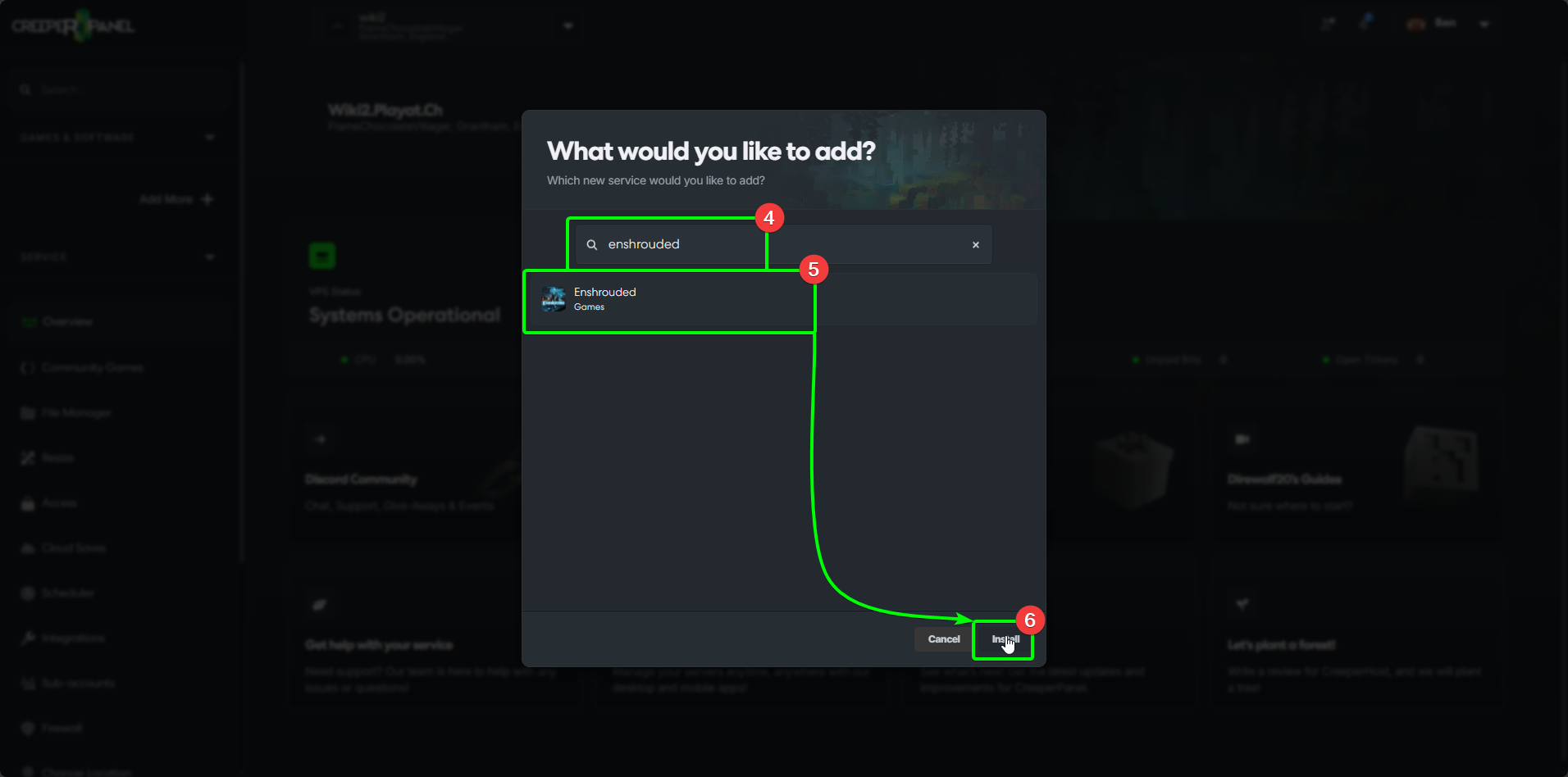 CreeperPanel Enshrouded Install Game Search