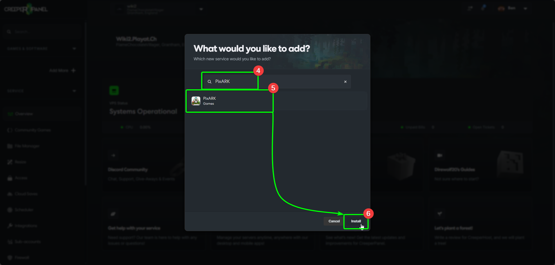 CreeperPanel PixARK Install