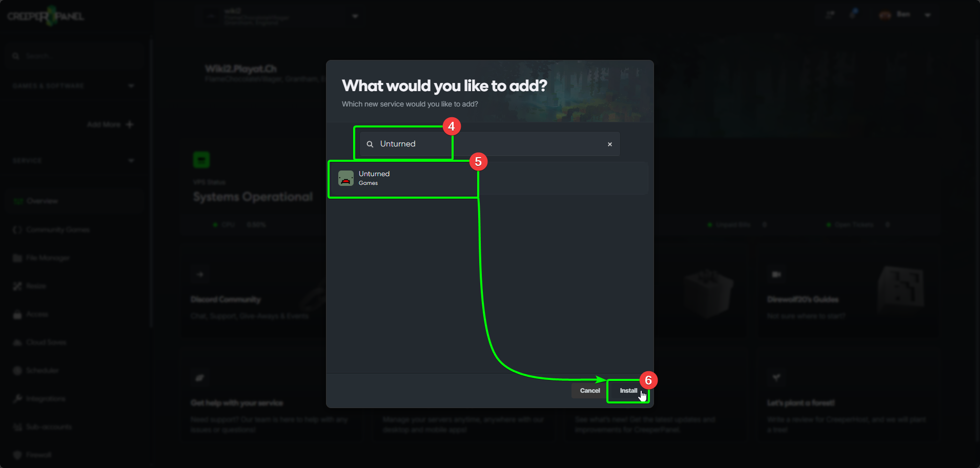 CreeperPanel Unturned Create Instance