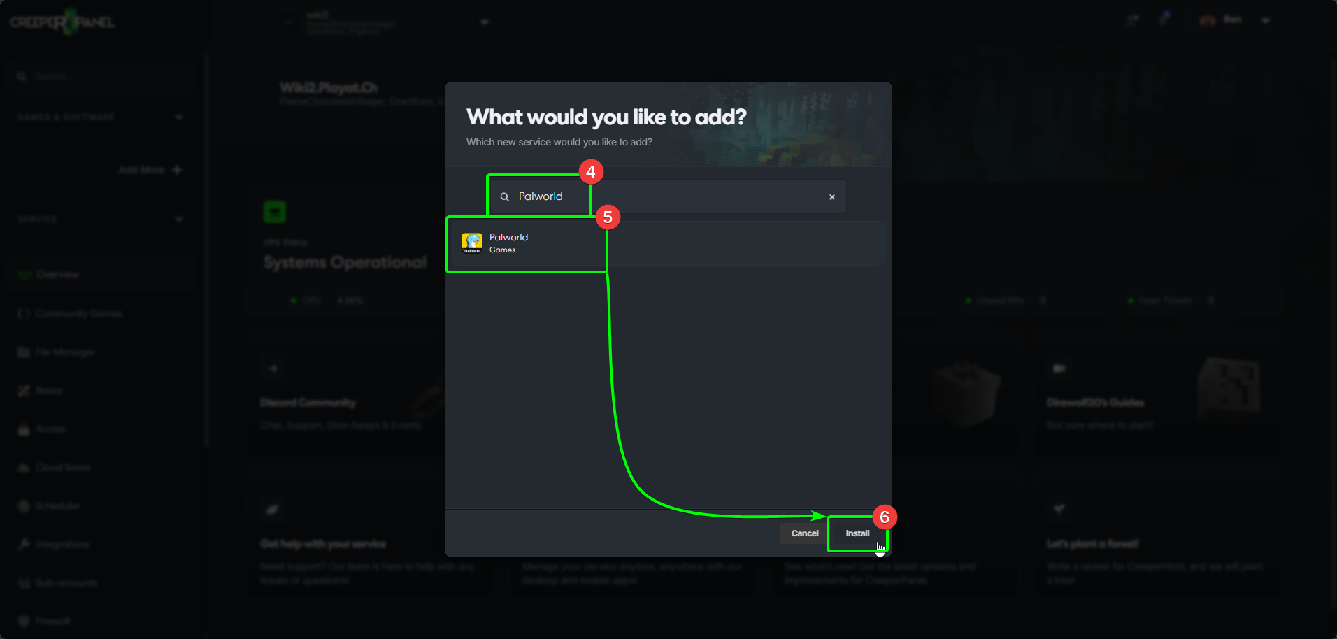 CreeperPanel Palworld Install
