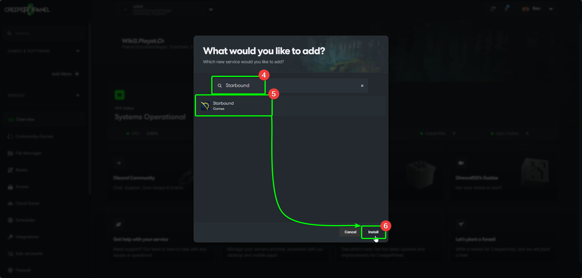 CreeperPanel Starbound Install