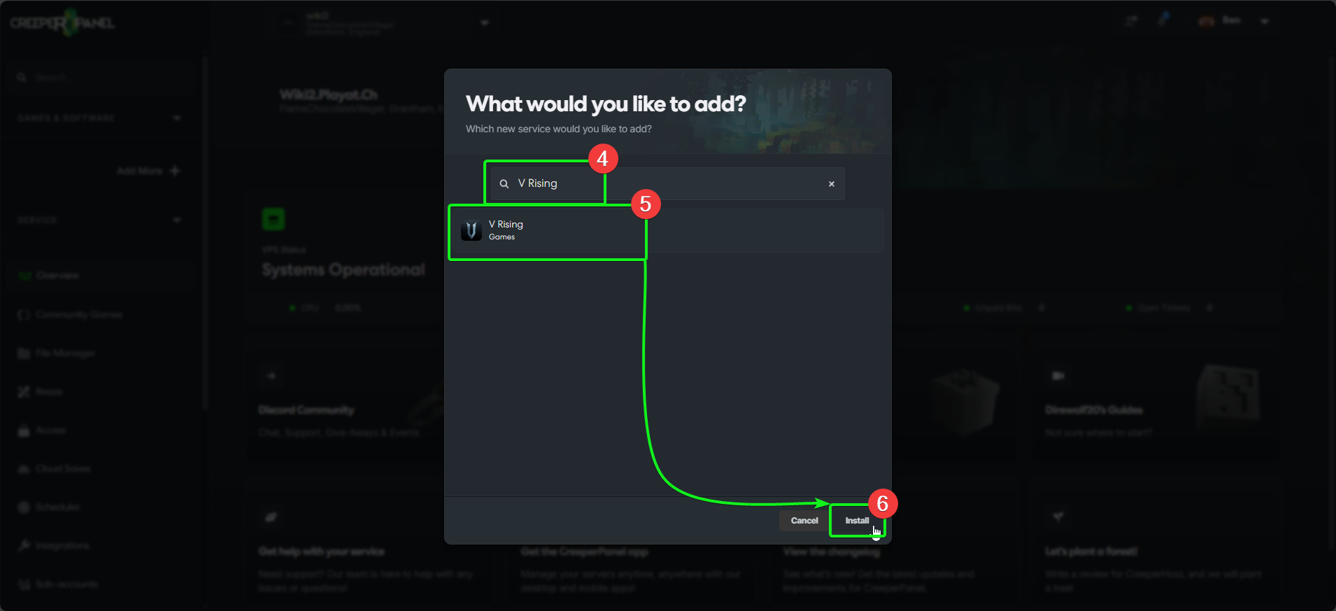 CreeperPanel VRising Install
