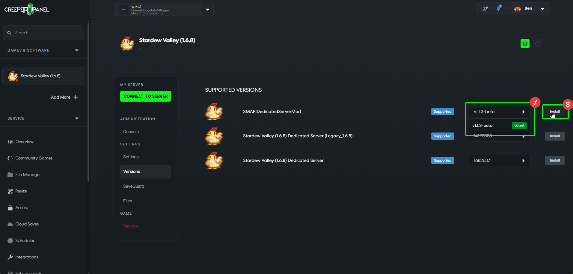 CreeperPanel Stardew Valley Install