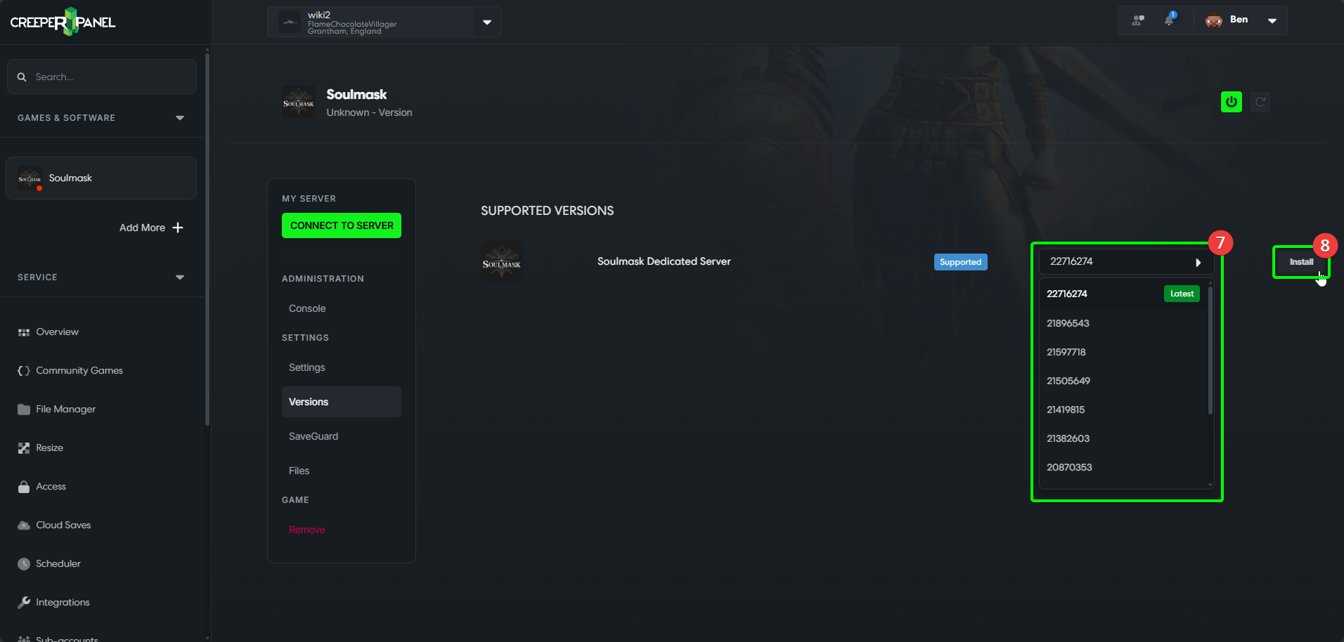 CreeperPanel Soulmask Install