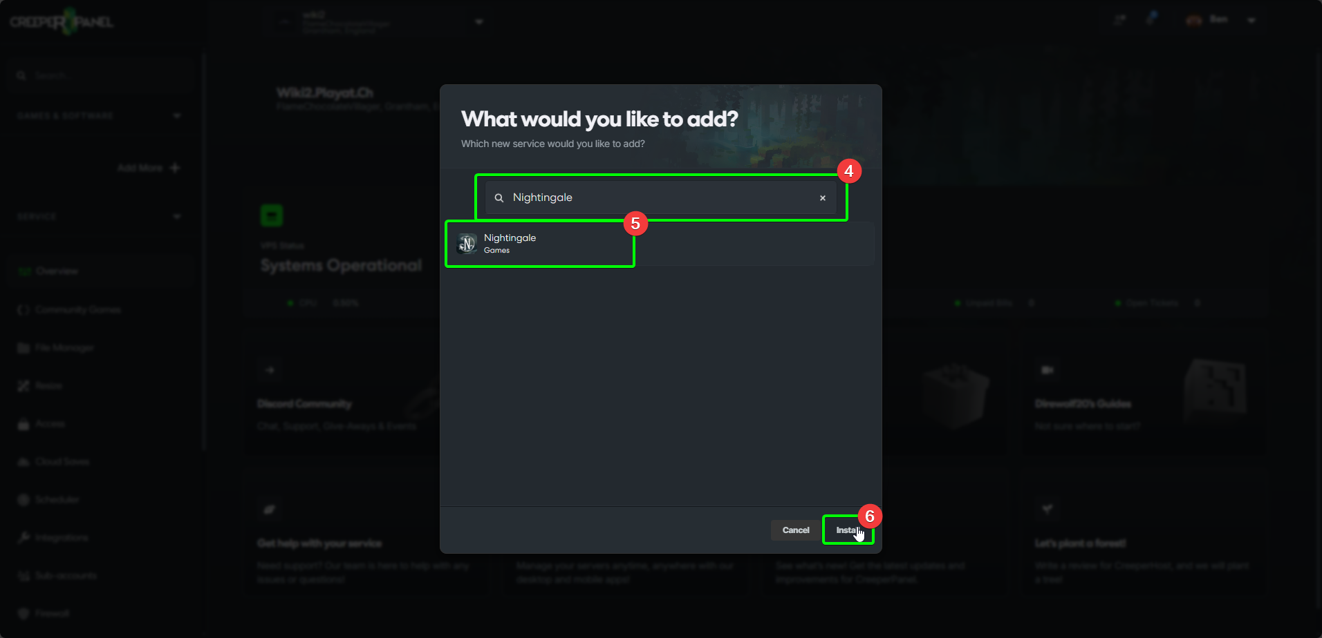 CreeperPanel Add Nightingale