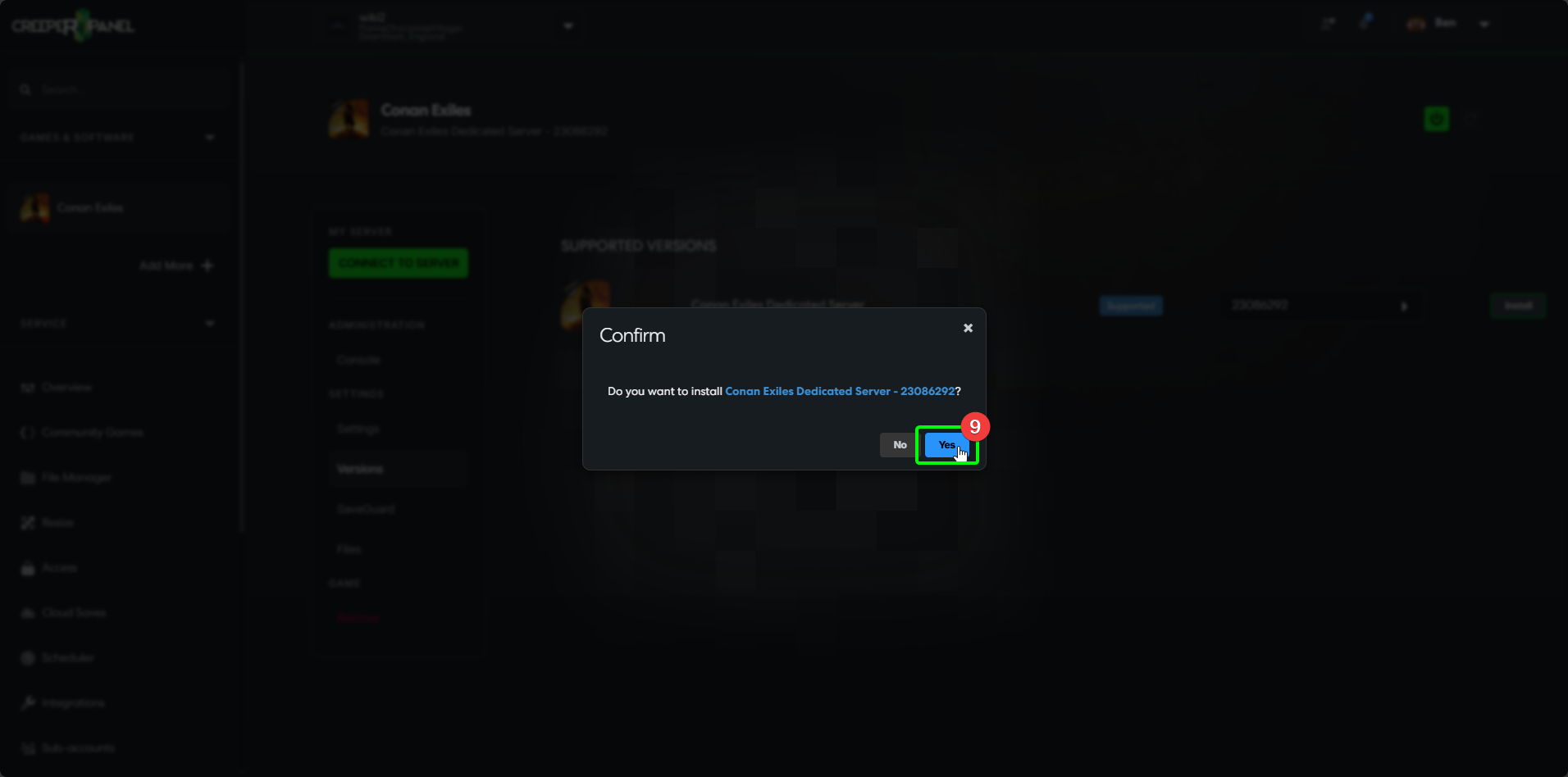 CreeperPanel Conan Exiles Install
