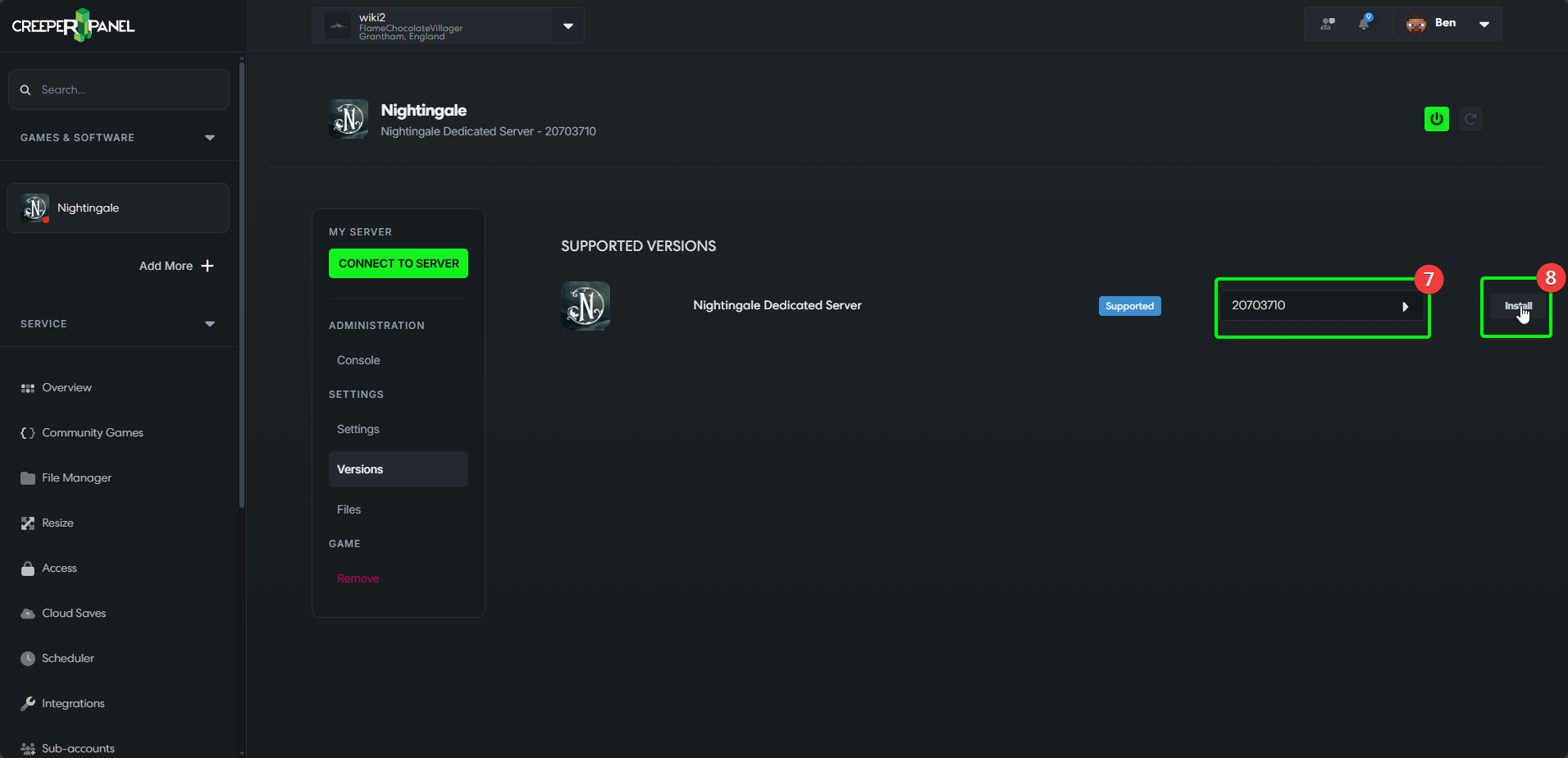 CreeperPanel Add Nightingale
