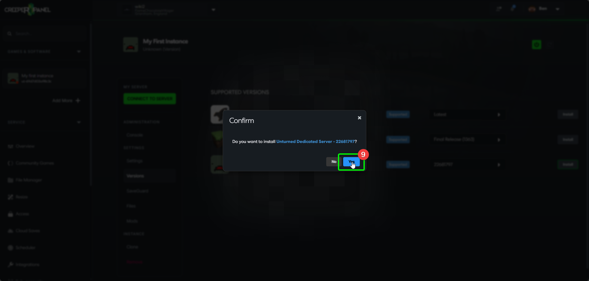 CreeperPanel Unturned Create Instance