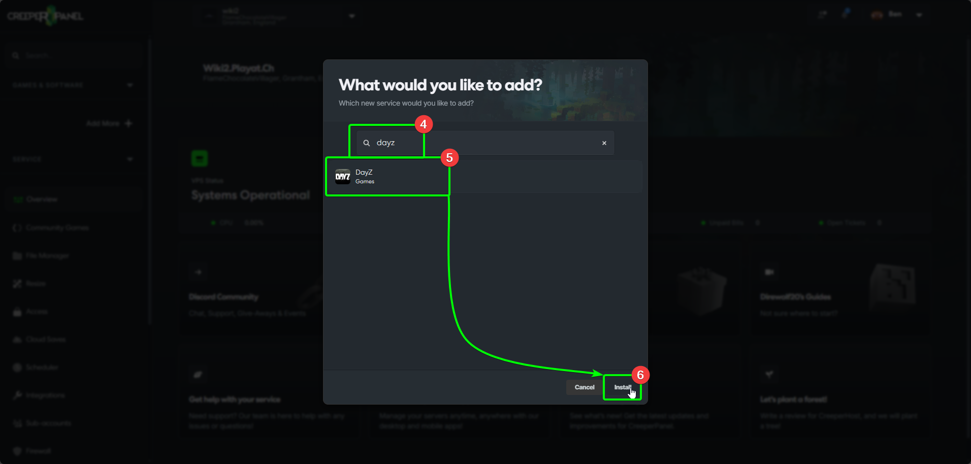 CreeperPanel DayZ Create