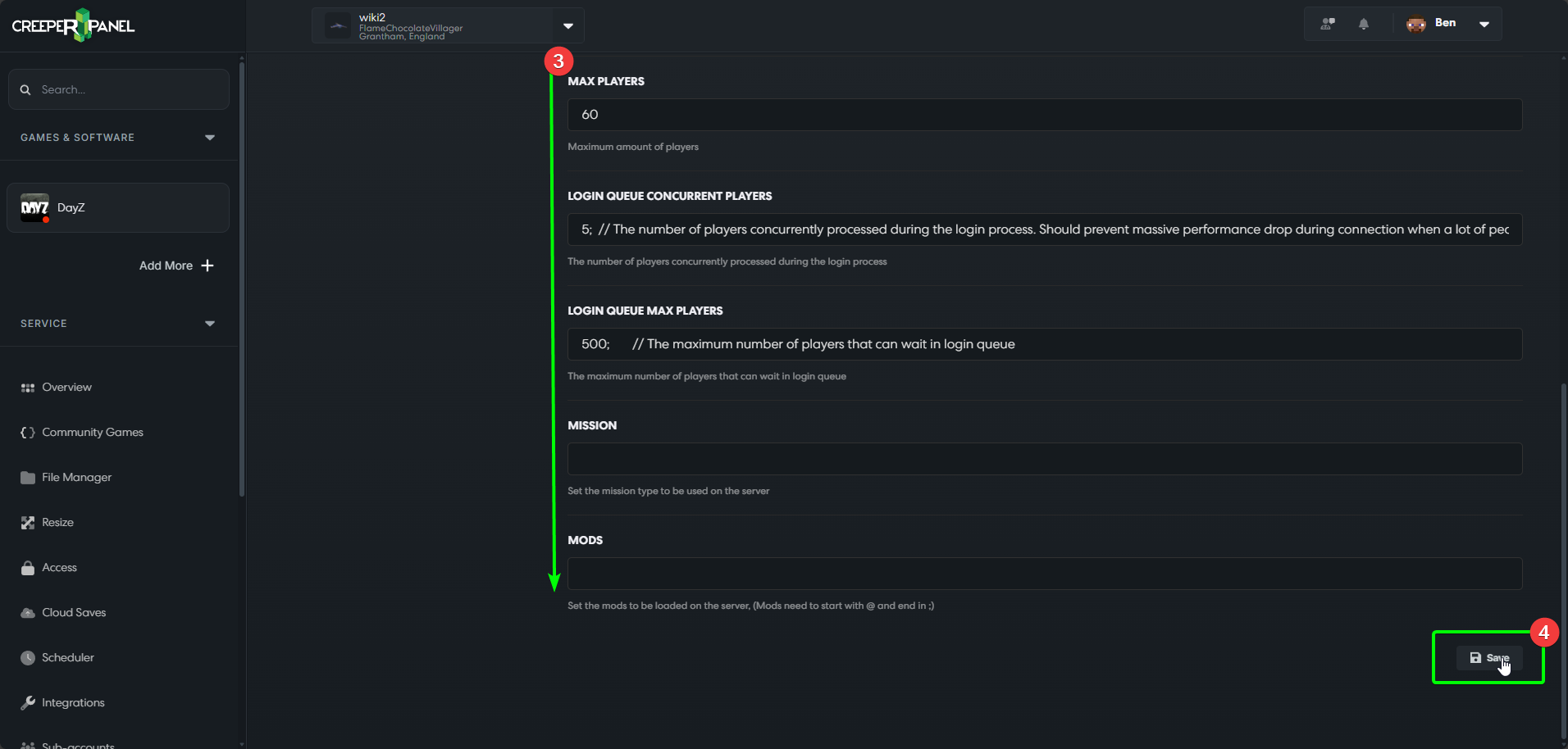 CreeperPanel DayZ Managing