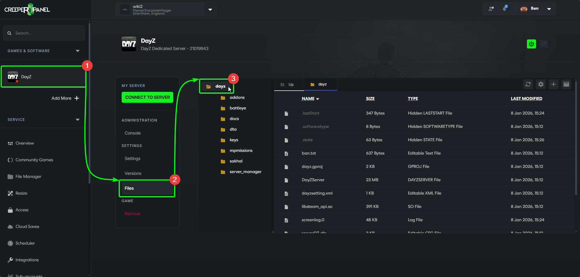 CreeperPanel DayZ Modding