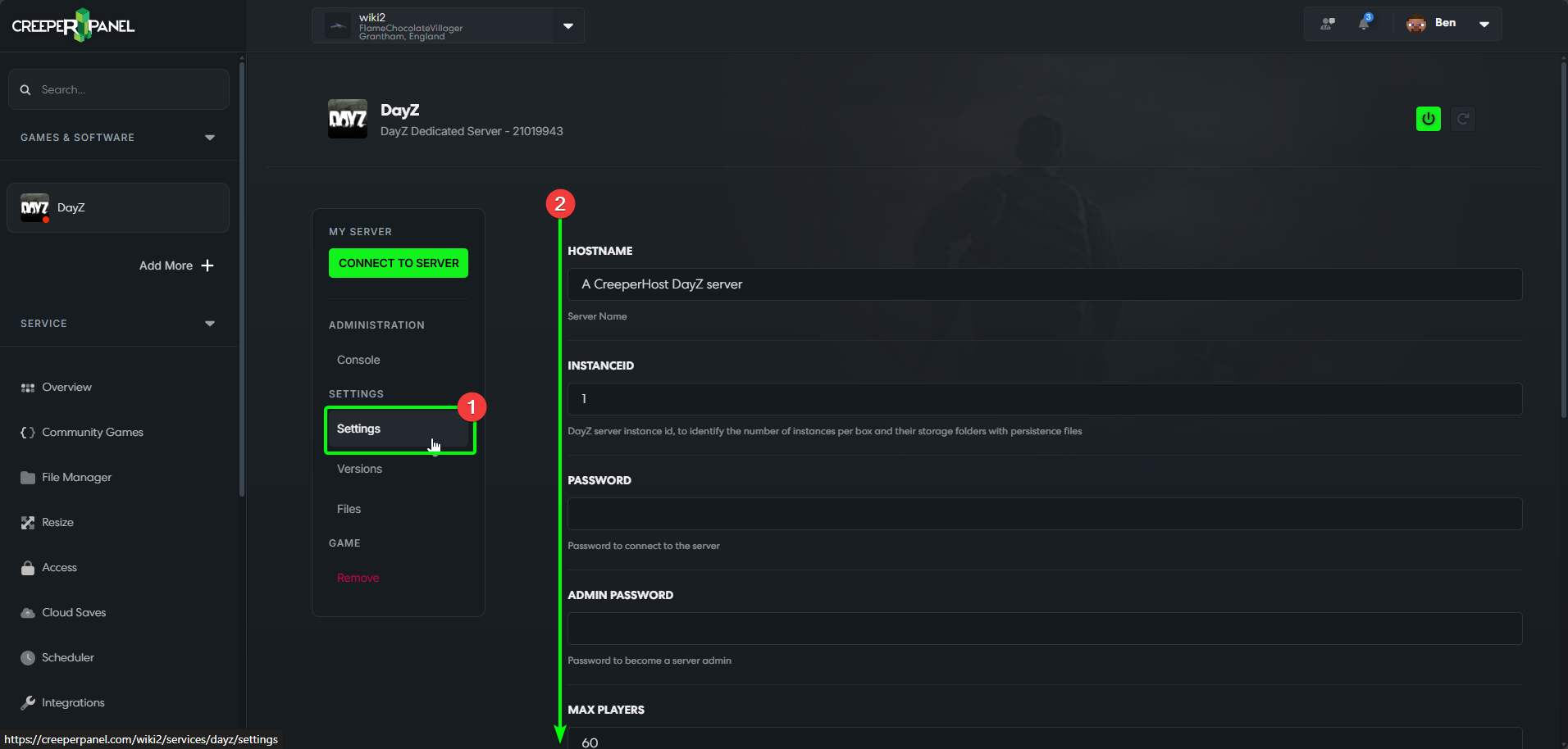 CreeperPanel DayZ Modding Enable