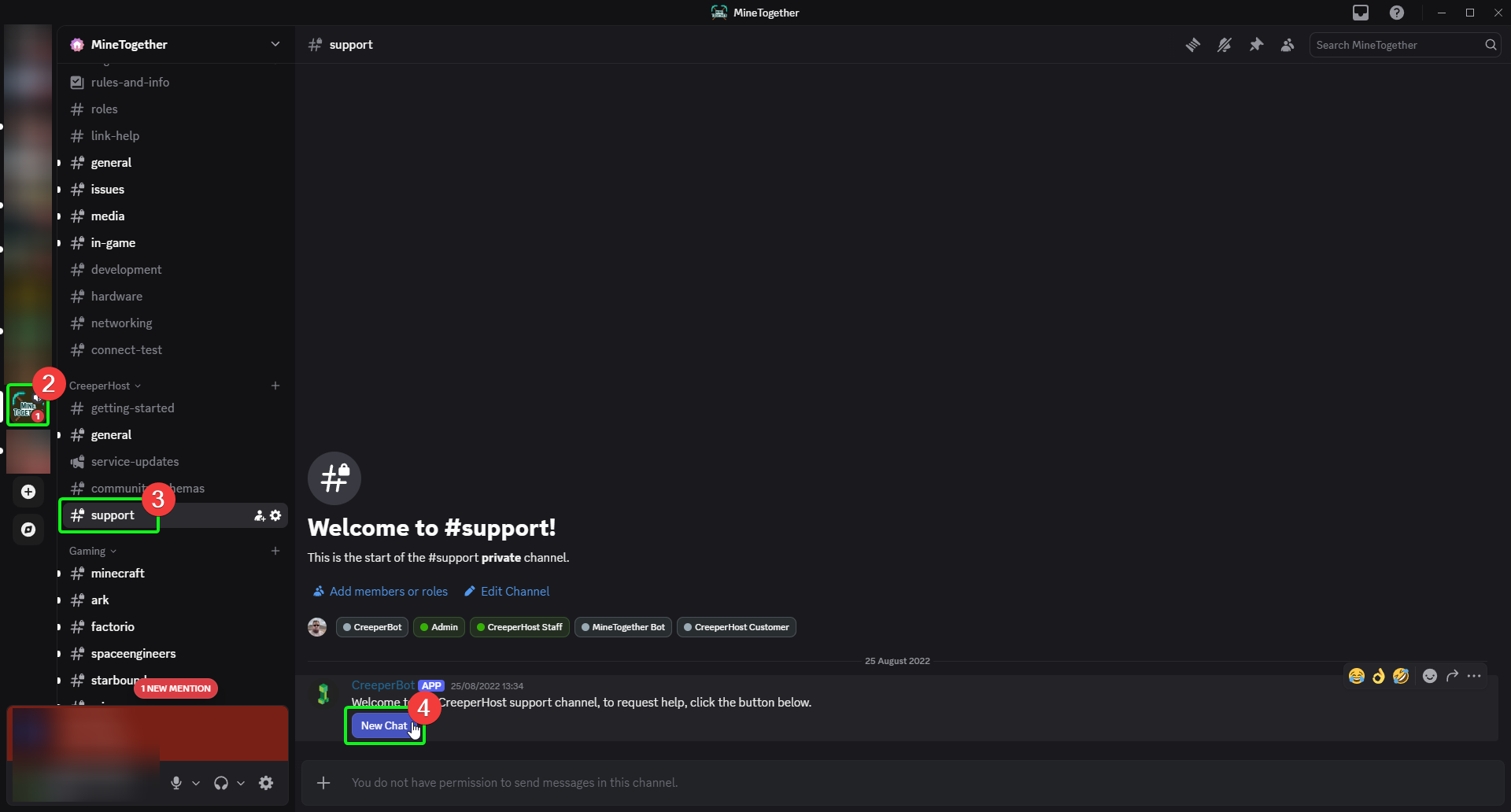 CreeperHost Discord Support