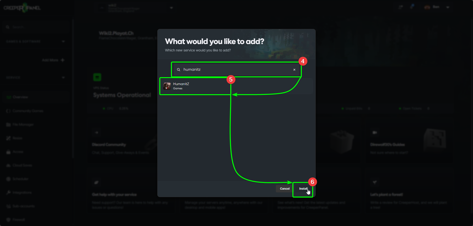 CreeperPanel HumanitZ Install