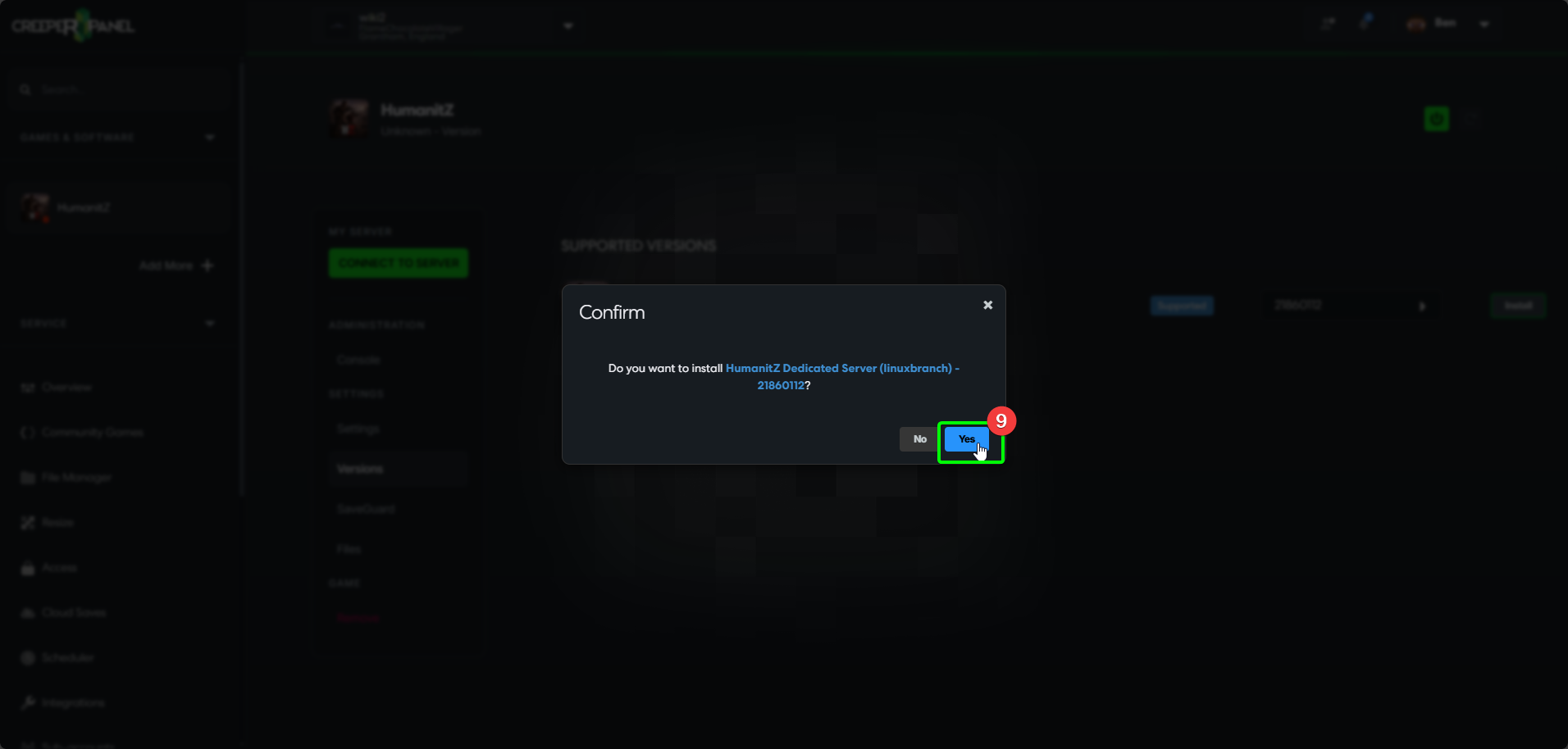 CreeperPanel HumanitZ Install