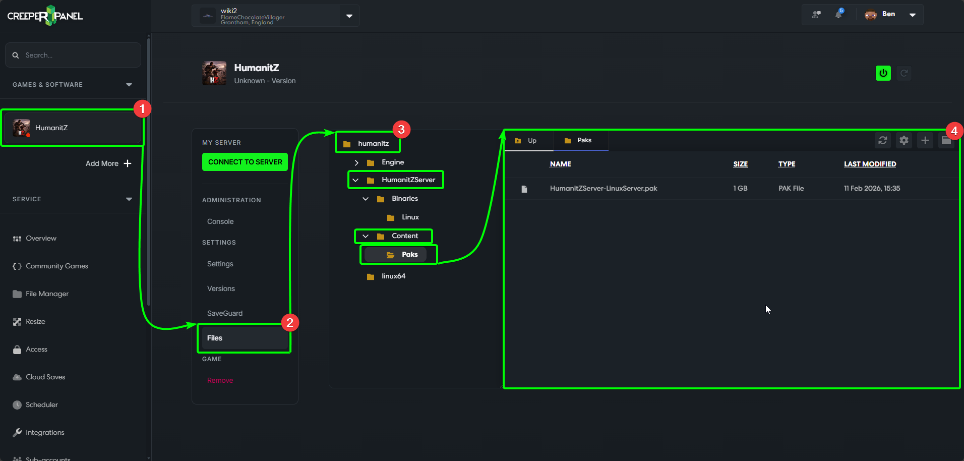 CreeperPanel HumanitZ Mods