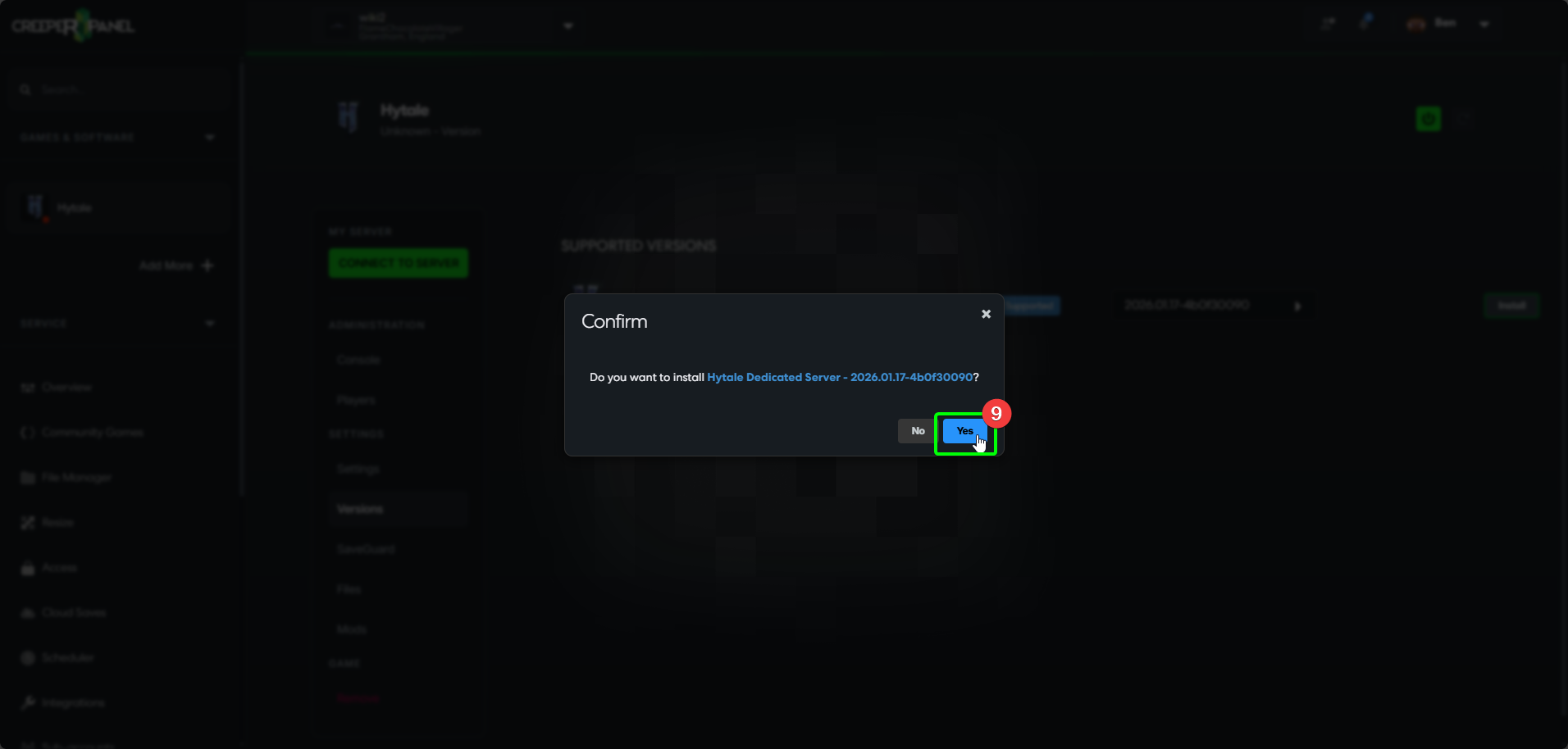 CreeperPanel Hytale Install