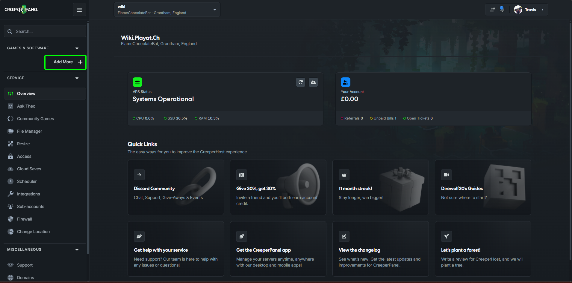 CreeperPanel Overview