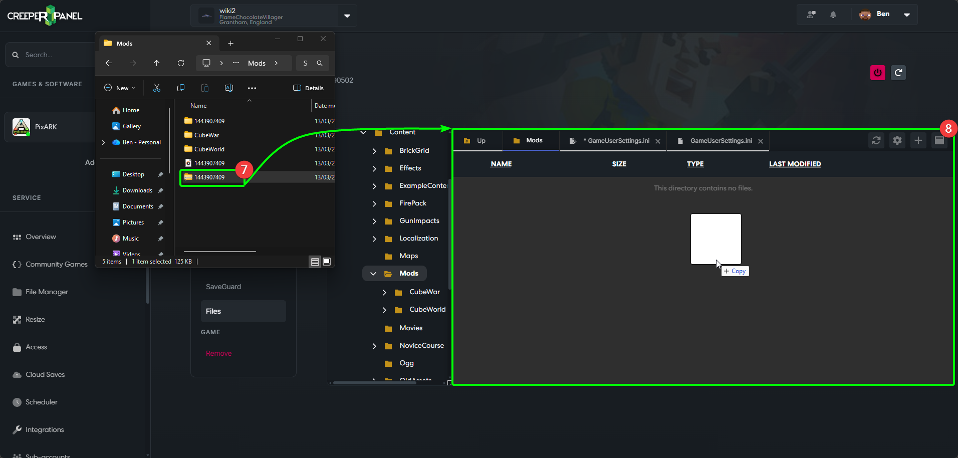 CreeperPanel PixARK Add Mods