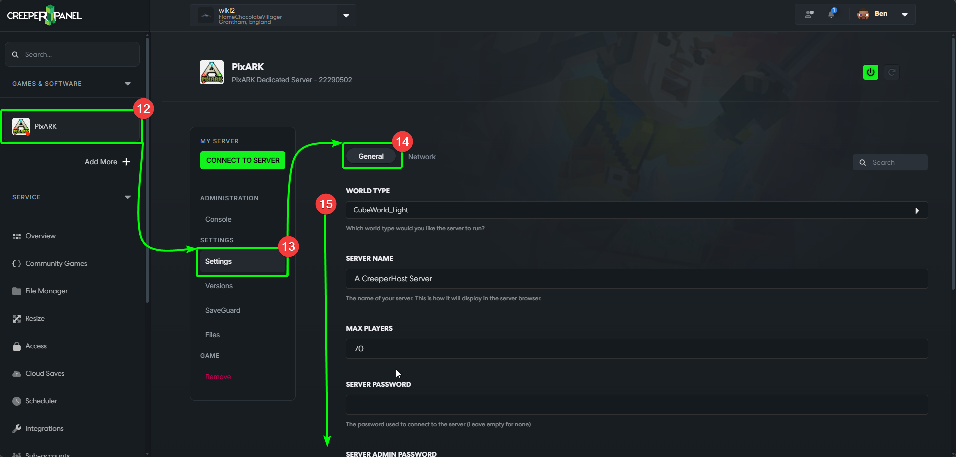 CreeperPanel PixARK Add Mods