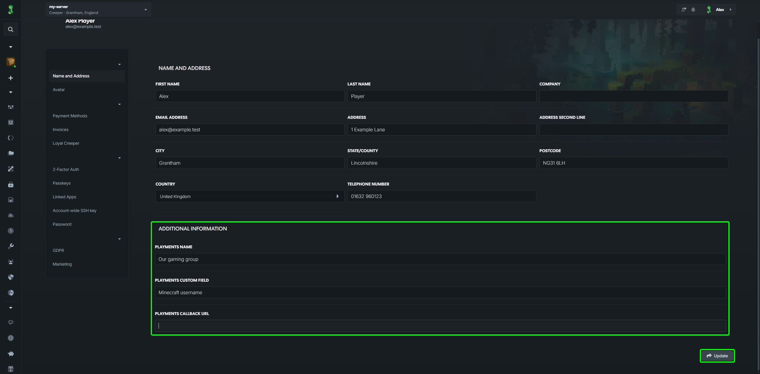 Playments profile preferences