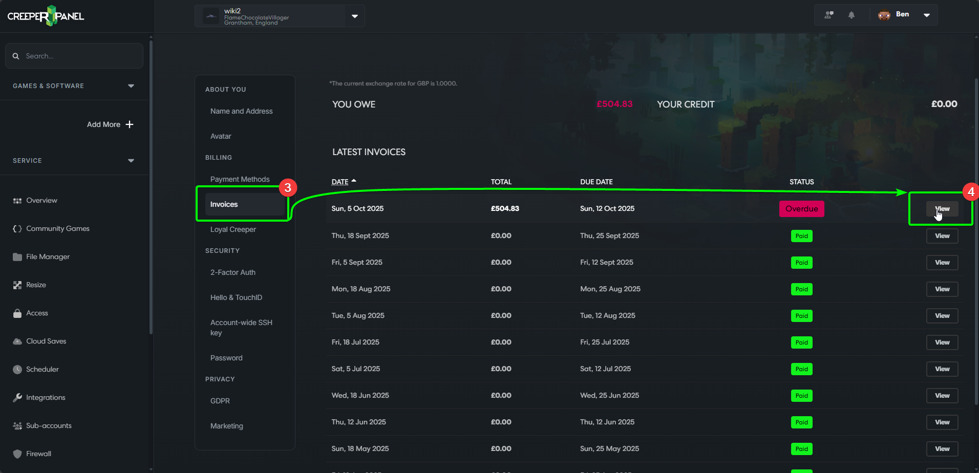 CreeperPanel Playments Scheme