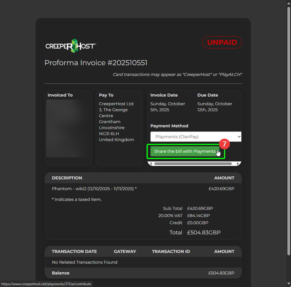 CreeperPanel Playments Scheme
