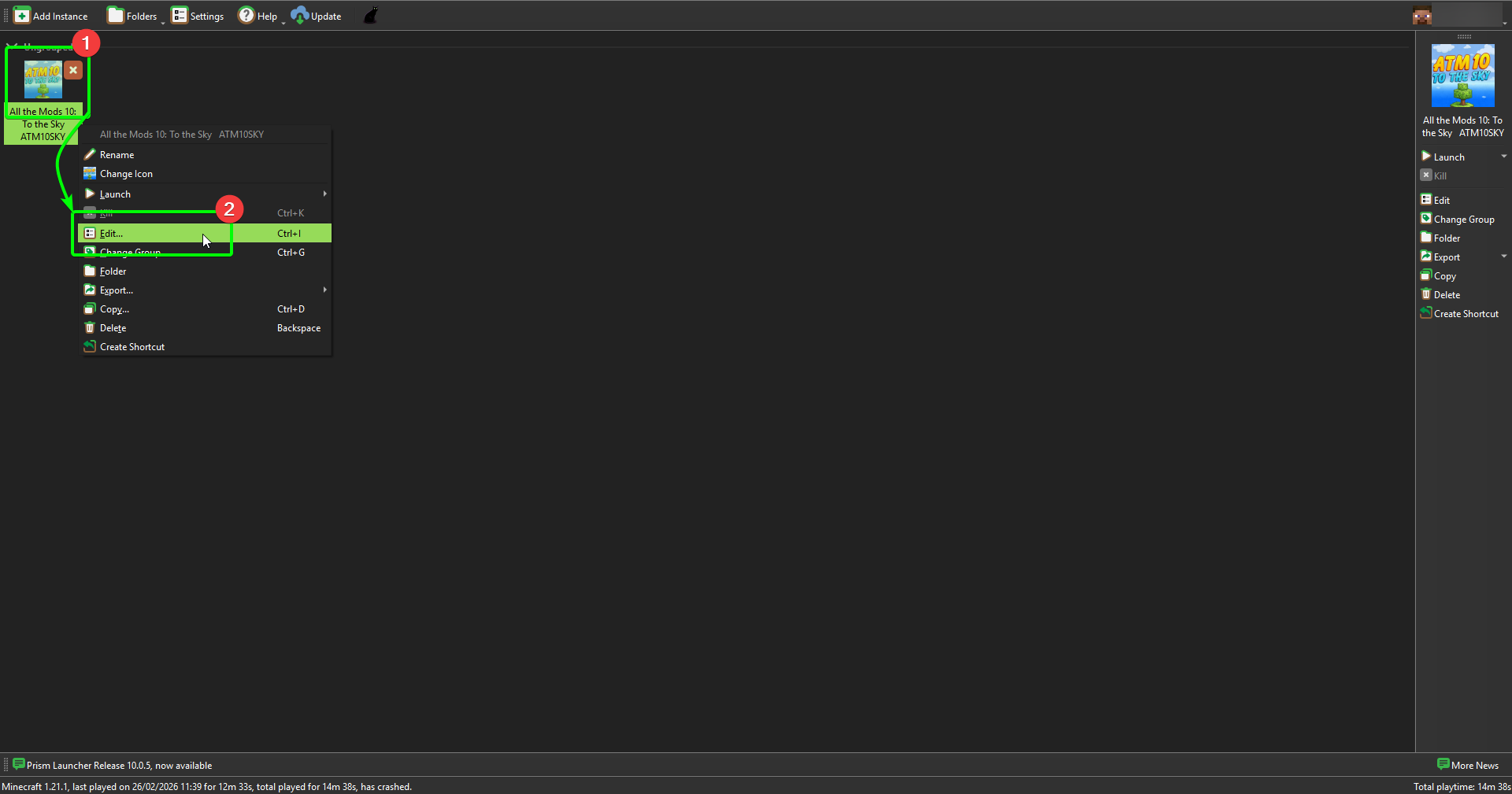 Prism Launcher Update Modpack