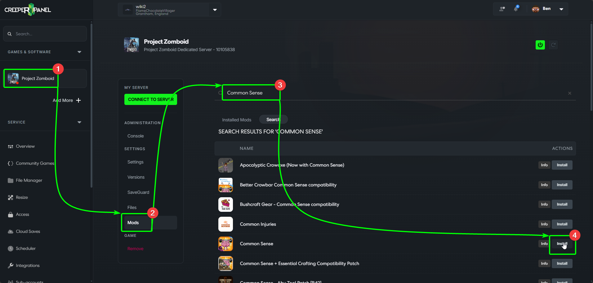 CreeperPanel ProjectZomboid Mods
