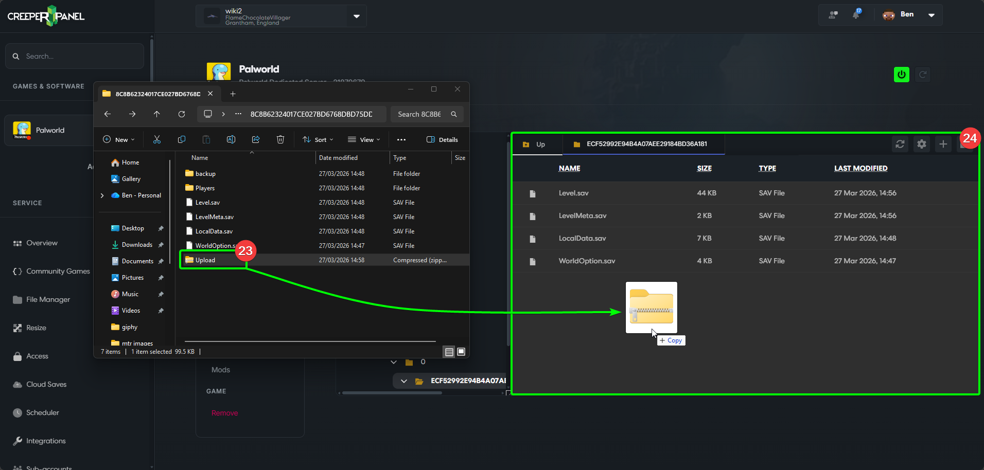 CreeperPanel Palworld RandomSpawn