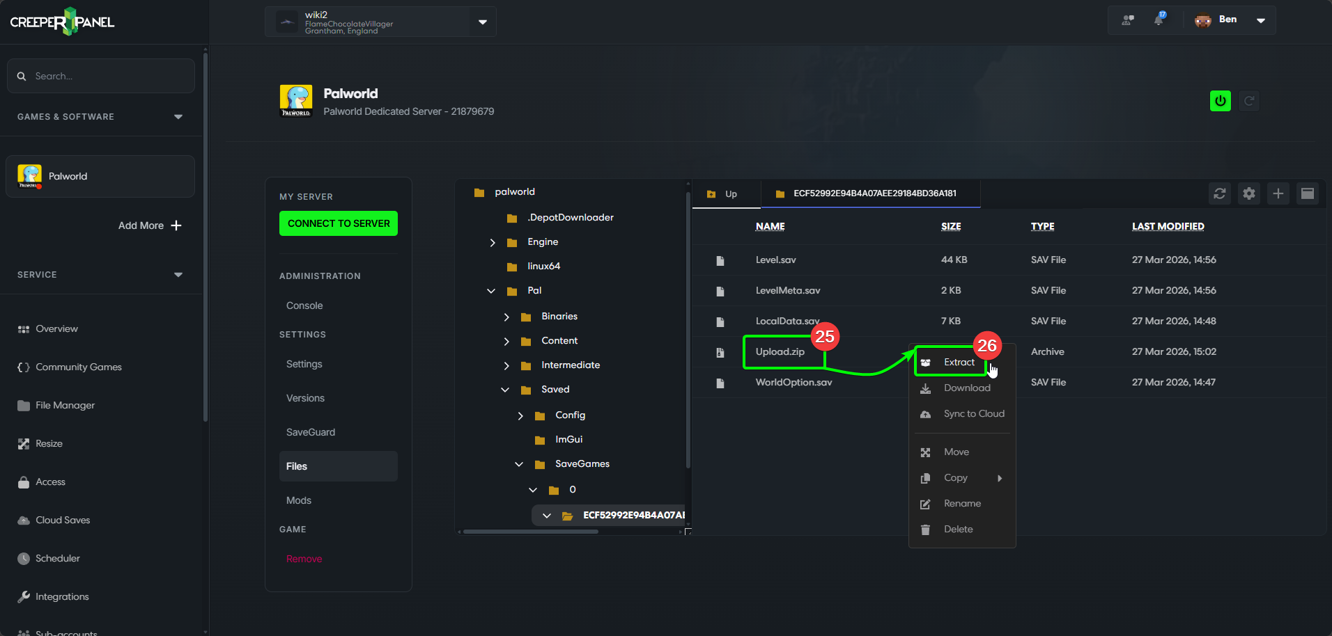 CreeperPanel Palworld RandomSpawn