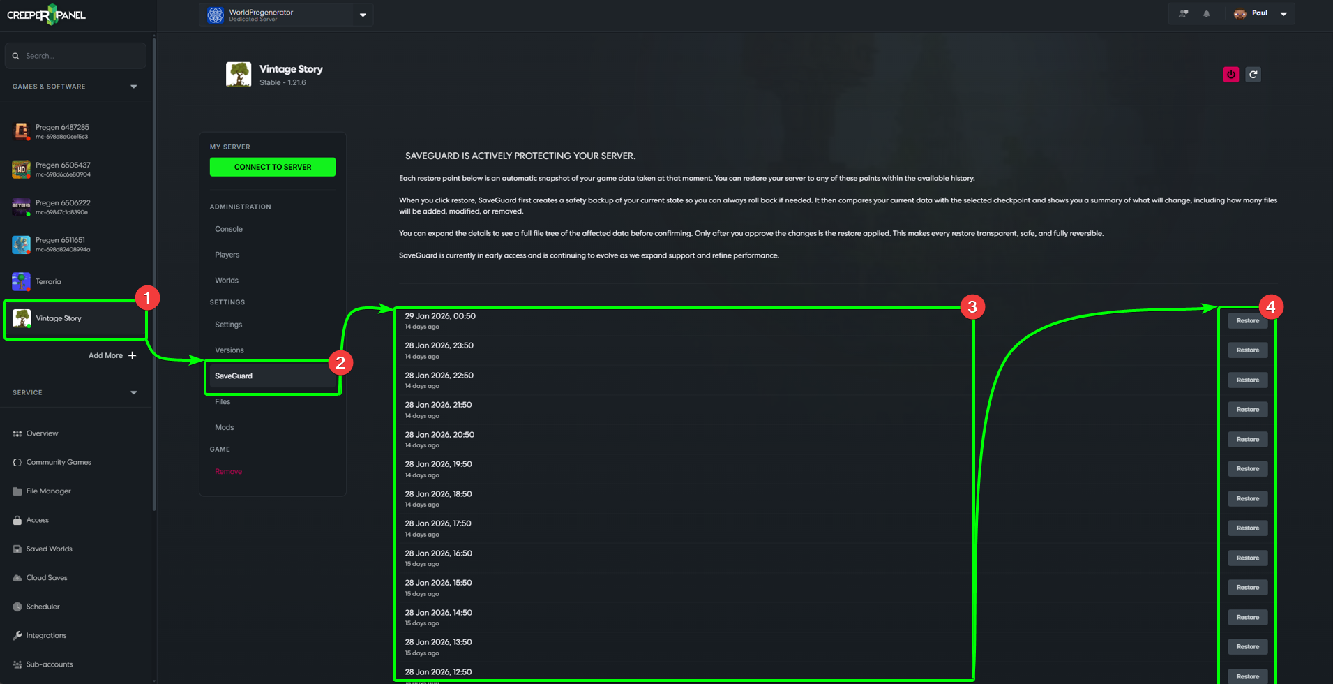 CreeperPanel SaveGuard Feature