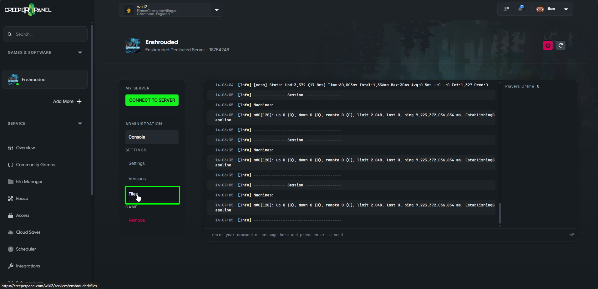CreeperPanel Enshrouded Settings Files