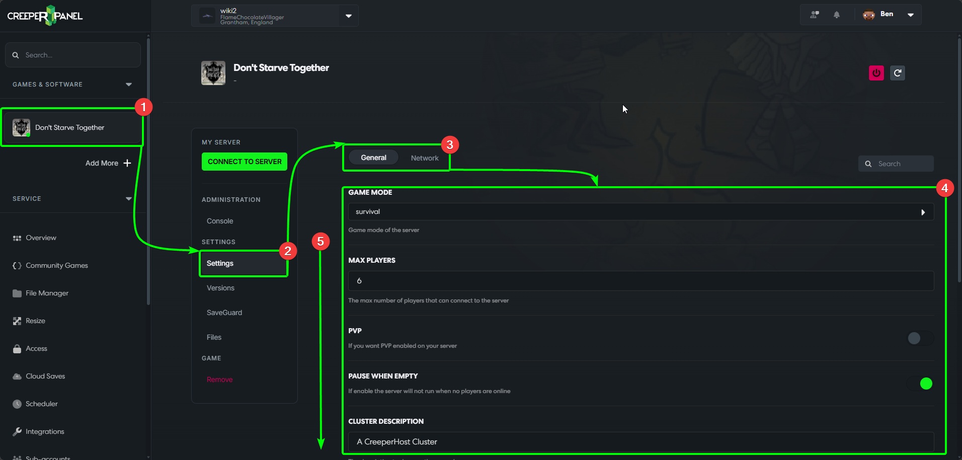 CreeperPanel DST Settings