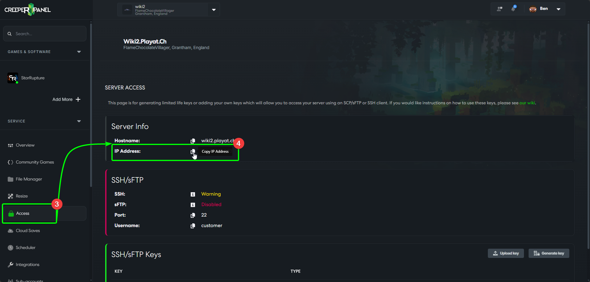 CreeperPanel StarRupture Connect Init