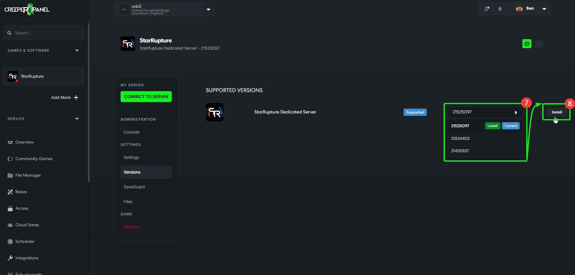 CreeperPanel StarRupture Install