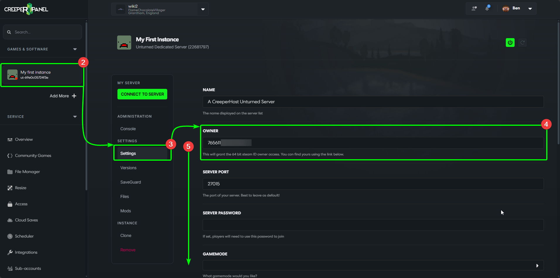 CreeperPanel Unturned Steam64Bit Access