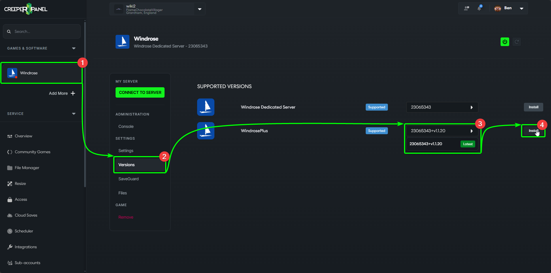 CreeperPanel WindrosePlus Install New