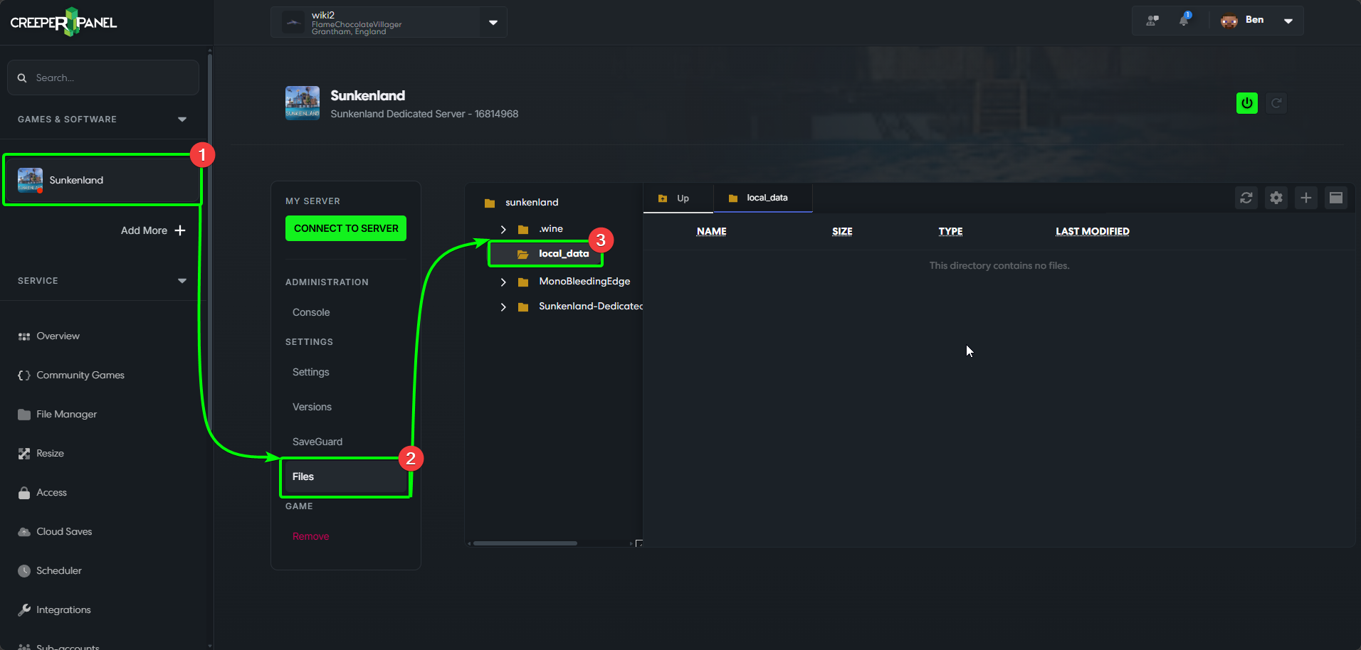 CreeperPanel Sunkenland WorldUpload