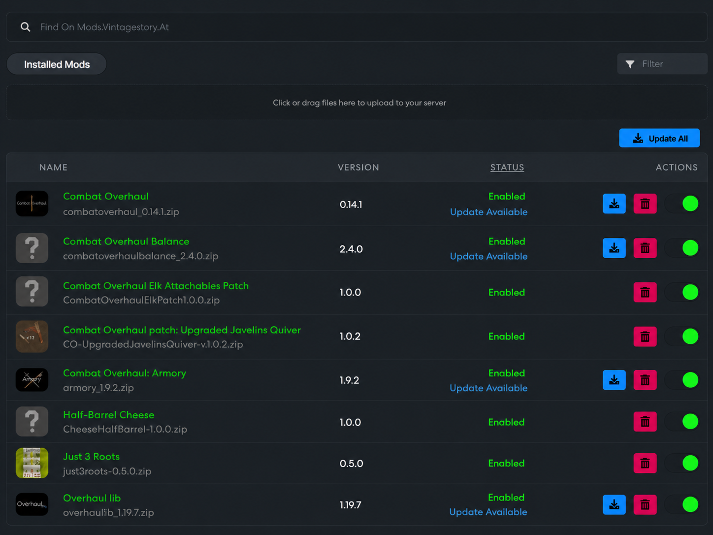 CreeperHost Vintage Story mod manager